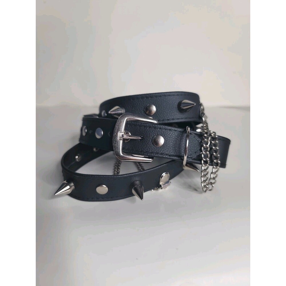Belt Bullet Studded Black Silver Punk Rock Y2K Grunge Gothic Costume 43"x 1"